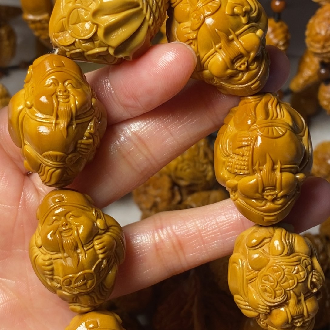 橄榄核手串/手链果***猫大官帽财神