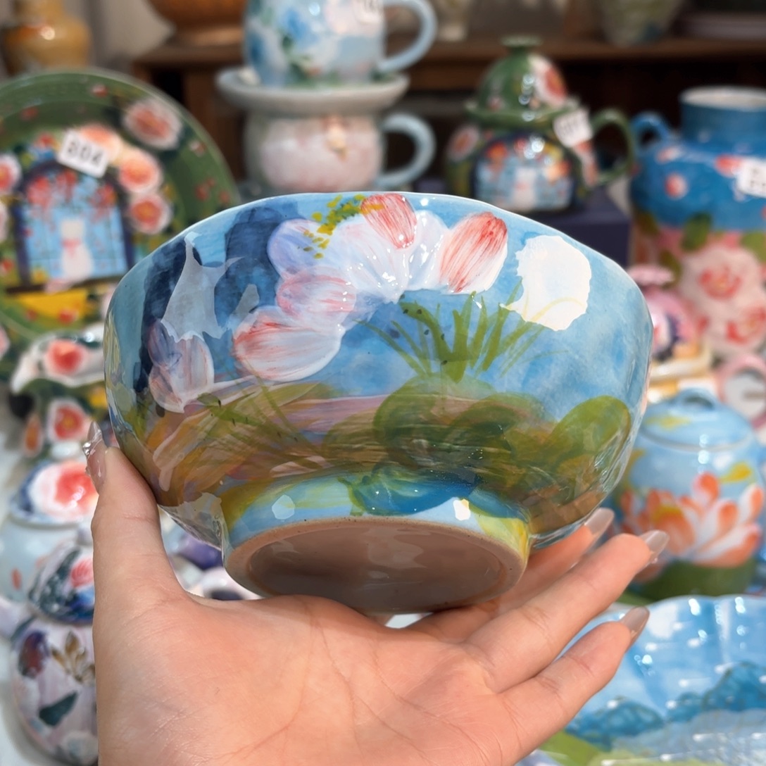 景德镇手绘高温釉下彩陶瓷茶具