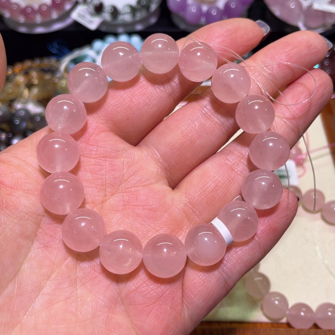 水晶手链未镶嵌13mm西柚粉