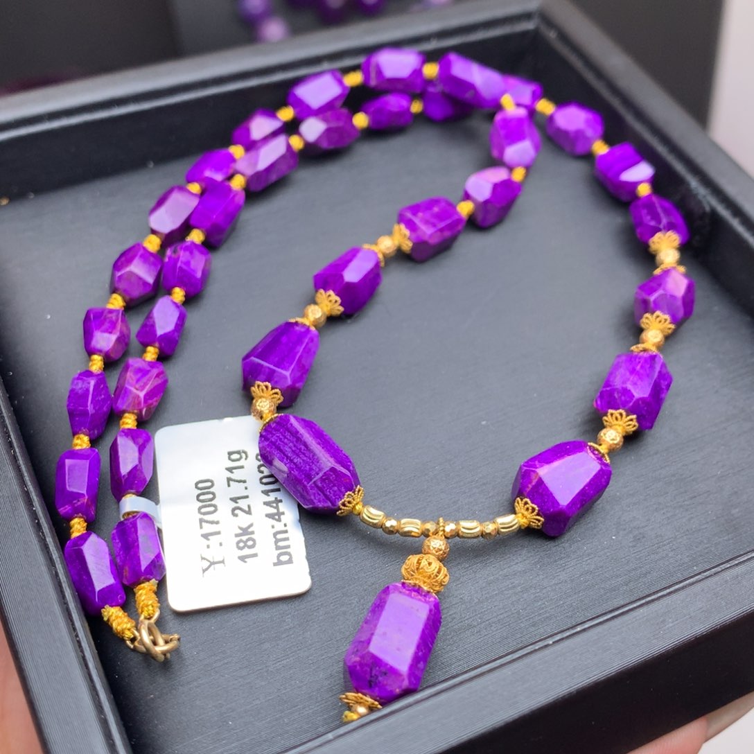 苏纪石（舒俱来）18K金镶嵌项链