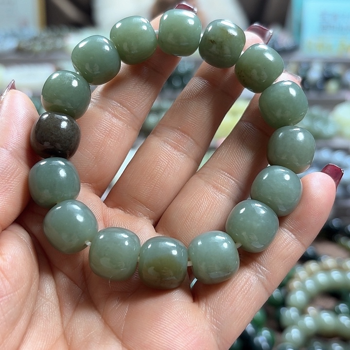 和田玉手链未镶嵌新疆且末蓝老型卡14