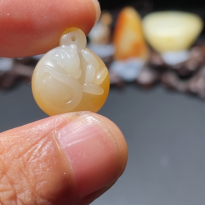 和田玉吊坠(不含链)未镶嵌福***店