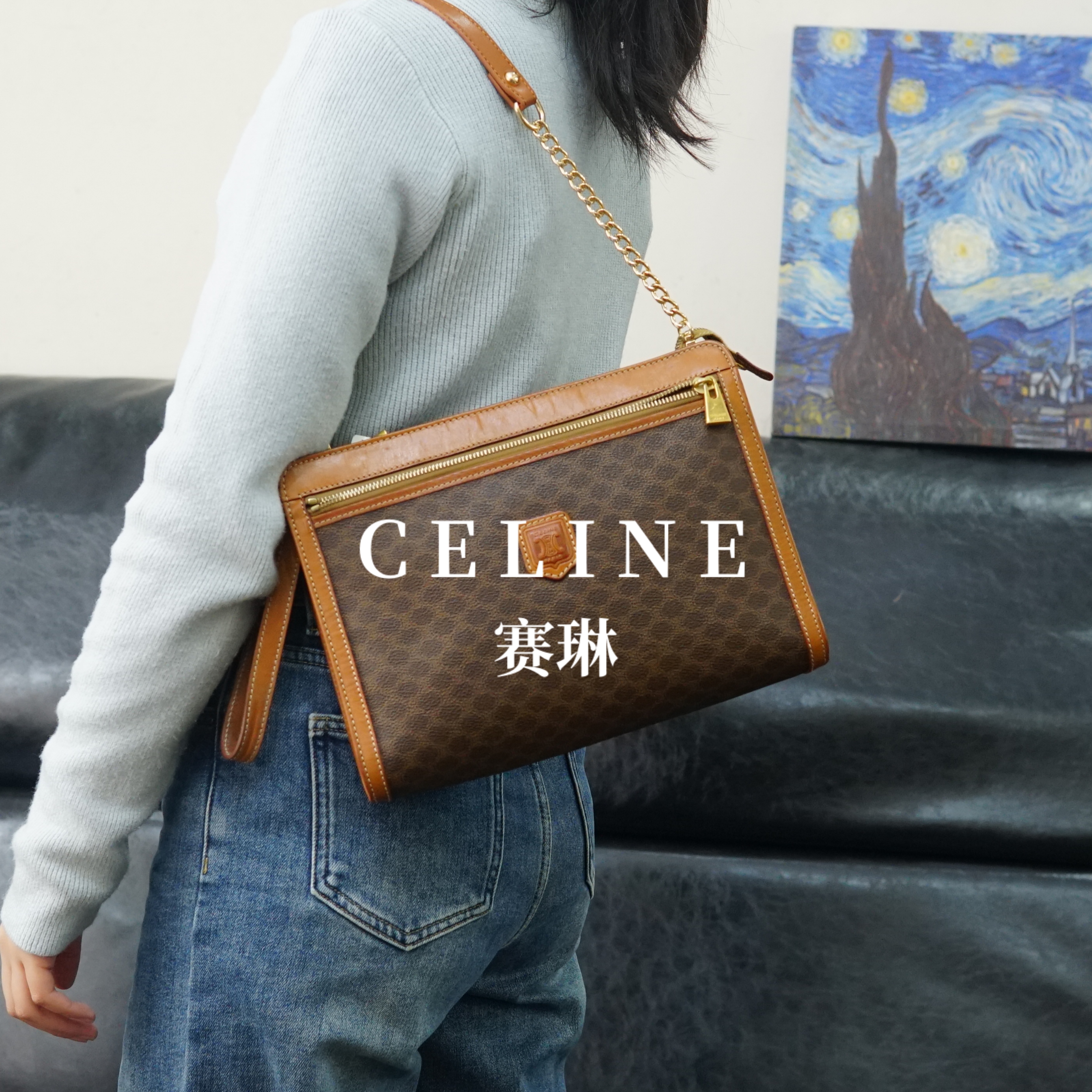 95新 Celine/思琳 老花单肩包/JJ12628434/8434