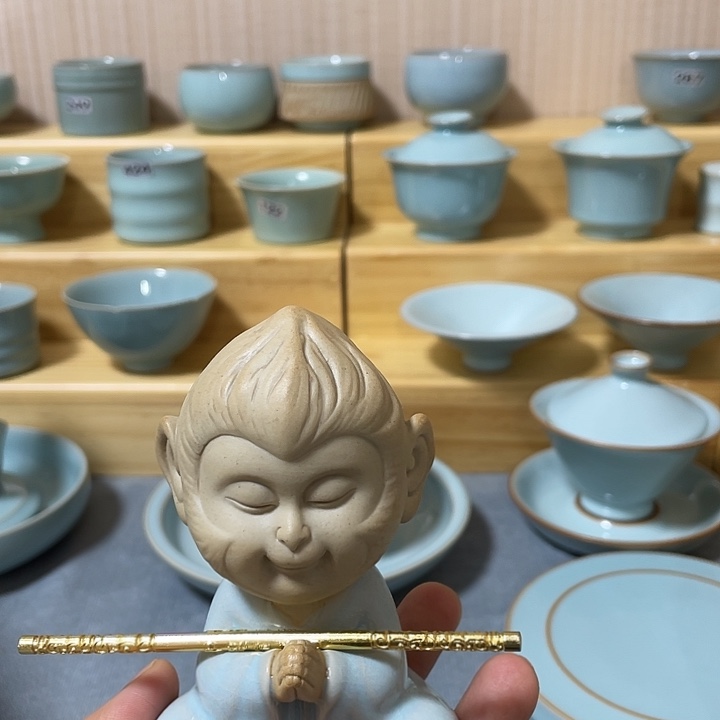 杯子陶瓷微瑕天青茶宠