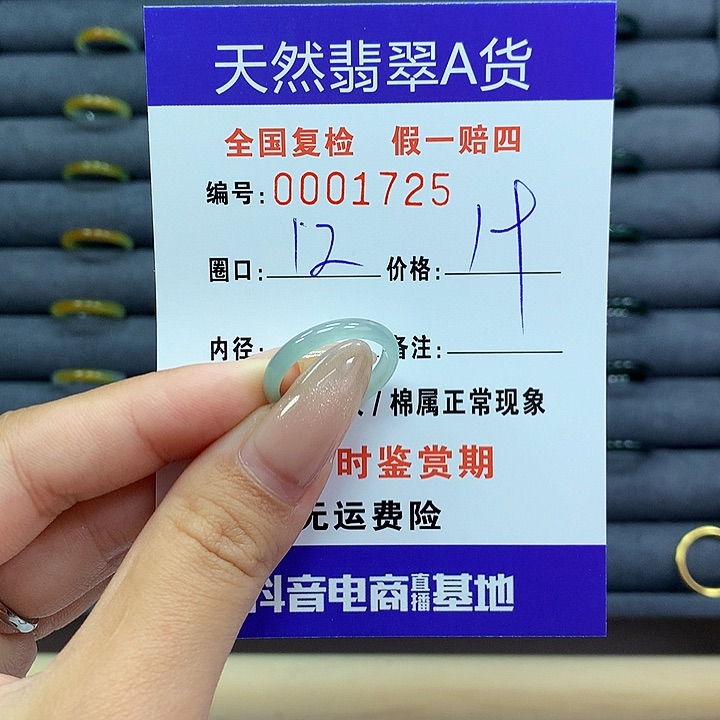 翡翠戒指未镶嵌      1725