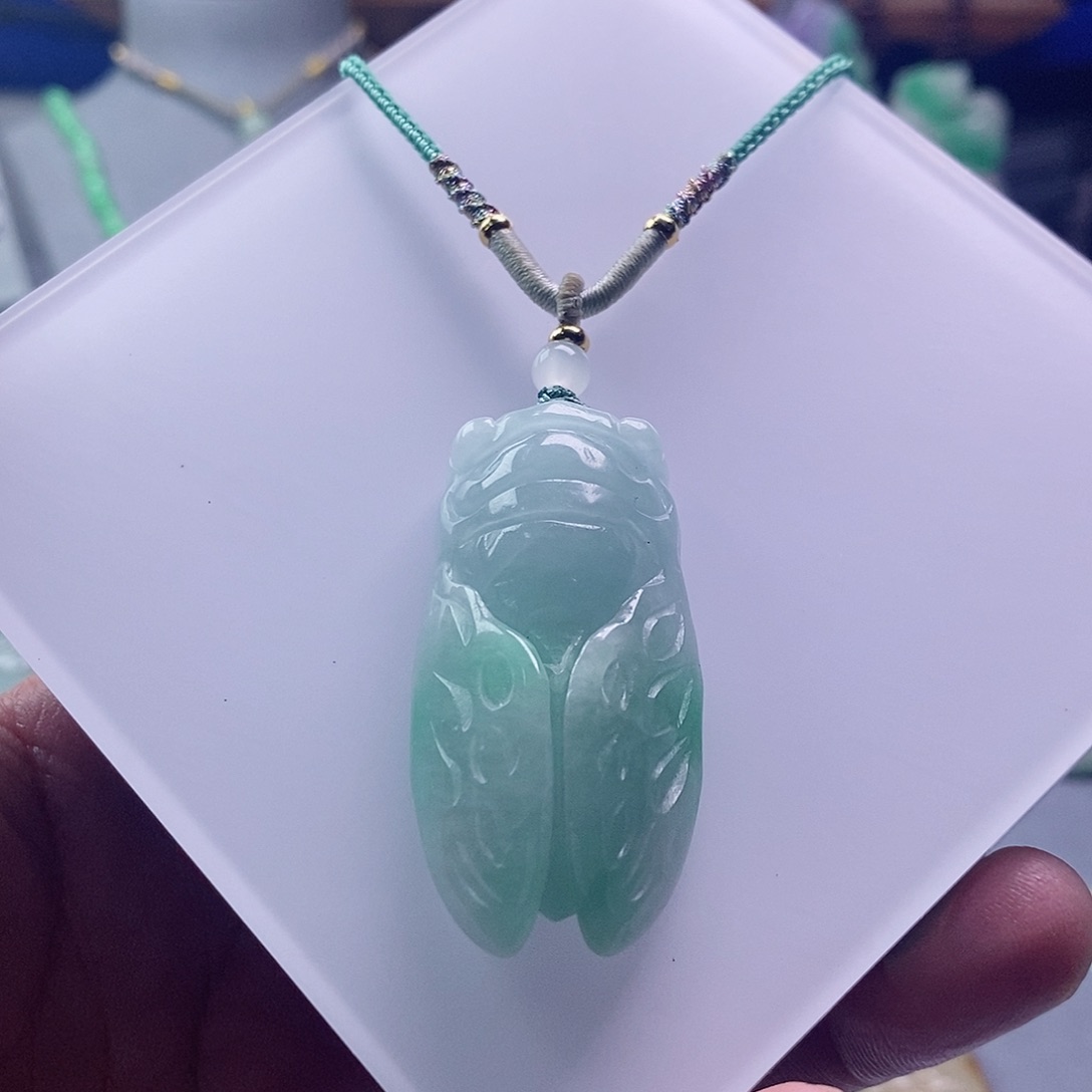 翡翠未镶嵌吊坠(赠链)