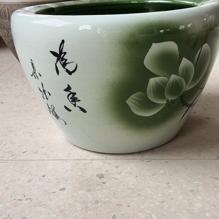 三***水景德镇陶瓷鱼缸40圆口