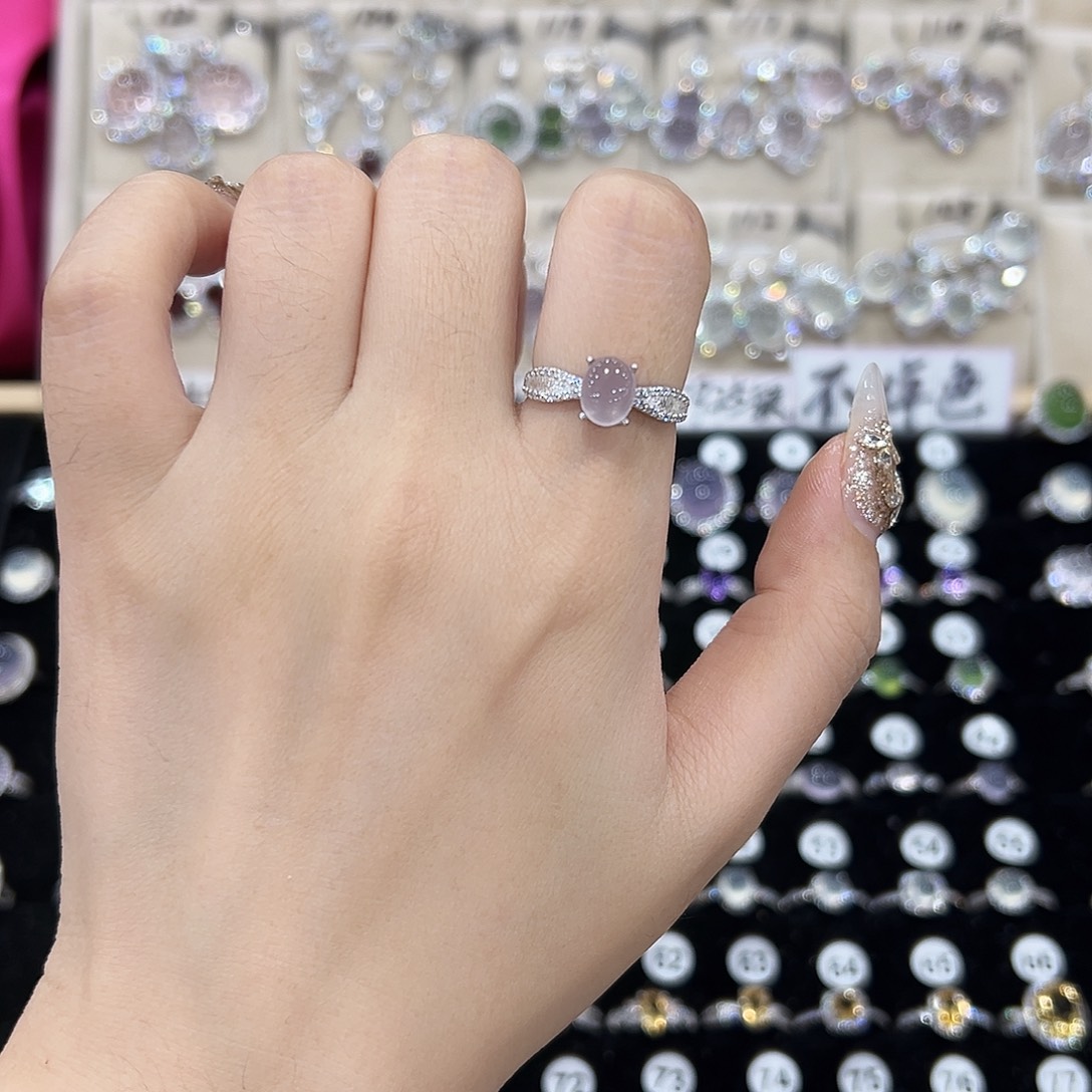 戒指银S925镶嵌萤石