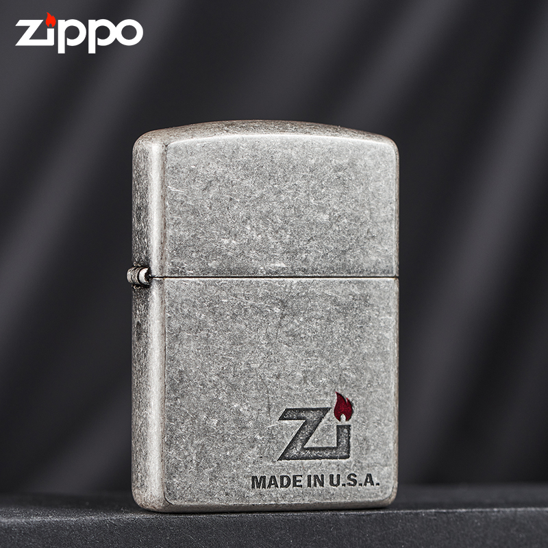 ZIPPO打火机古银加厚盔甲经典标志男士复古防风煤油正品DYJ1    