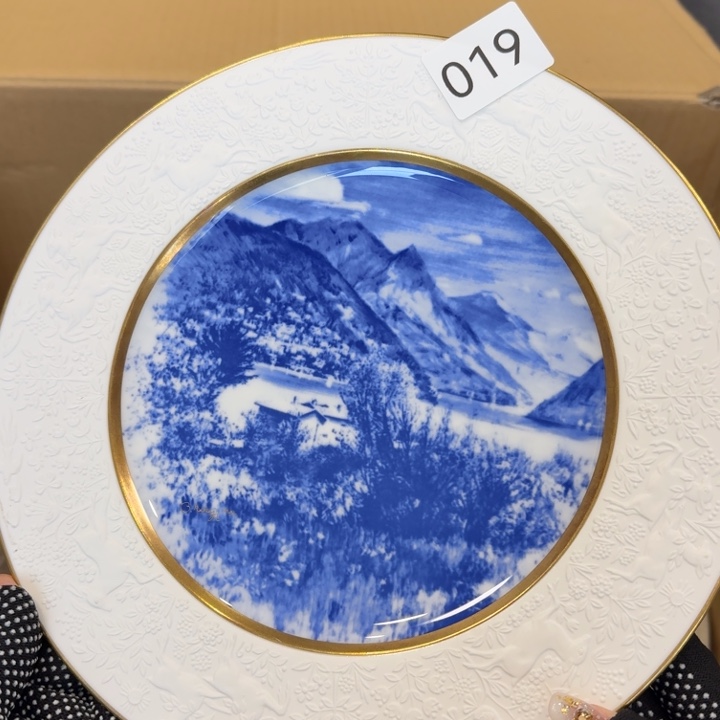 中古物品 默认微瑕很好看的盘子