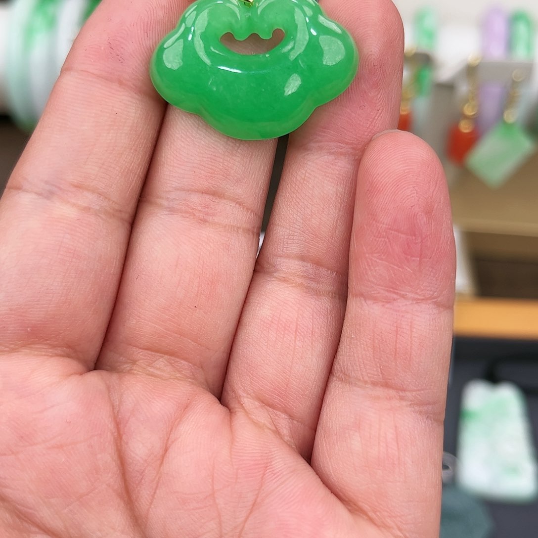 翡翠颈饰14K金镶嵌我