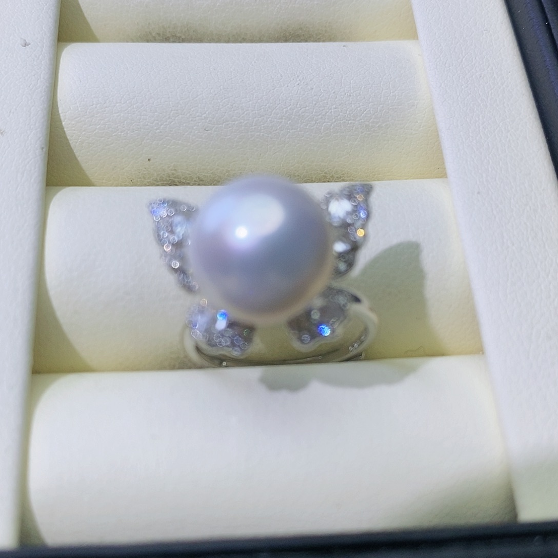 淡水珍珠戒指银S925镶嵌
