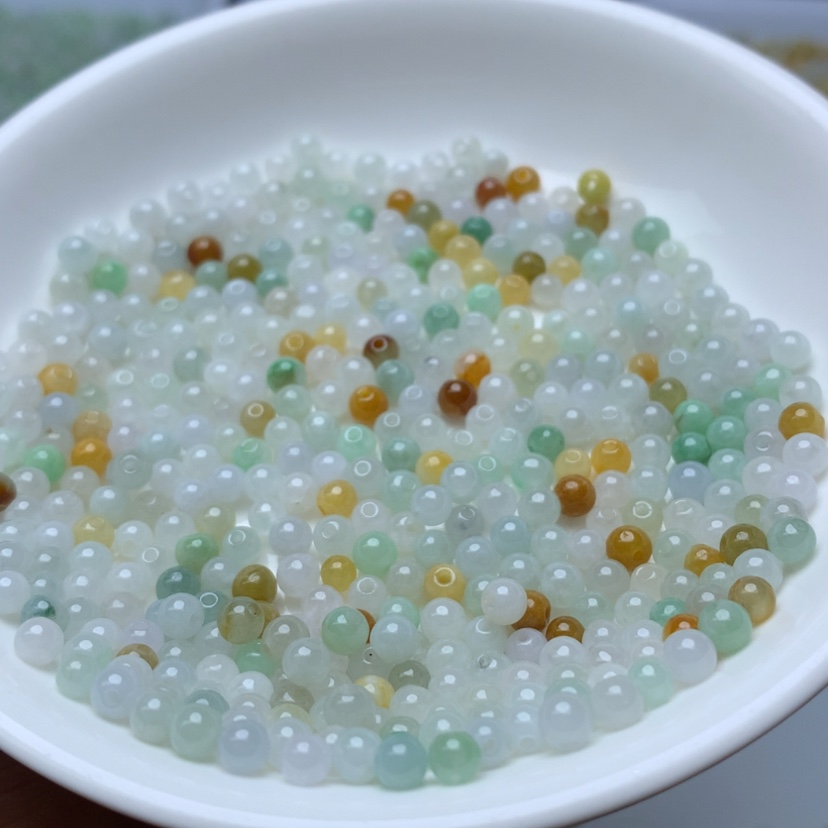 【闪购商品】未镶嵌手链翡翠卡3.8冰三彩100颗
