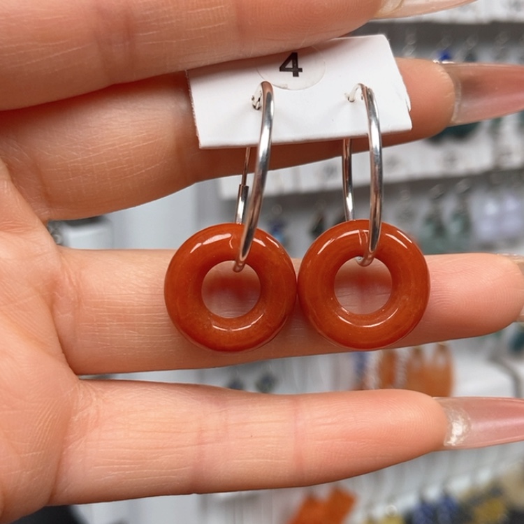 【闪购商品】翡翠耳饰银S925镶嵌优化耳饰