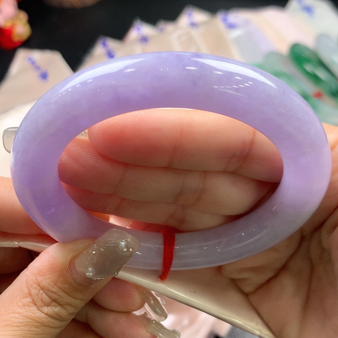 翡翠未镶嵌手镯56.5圆条