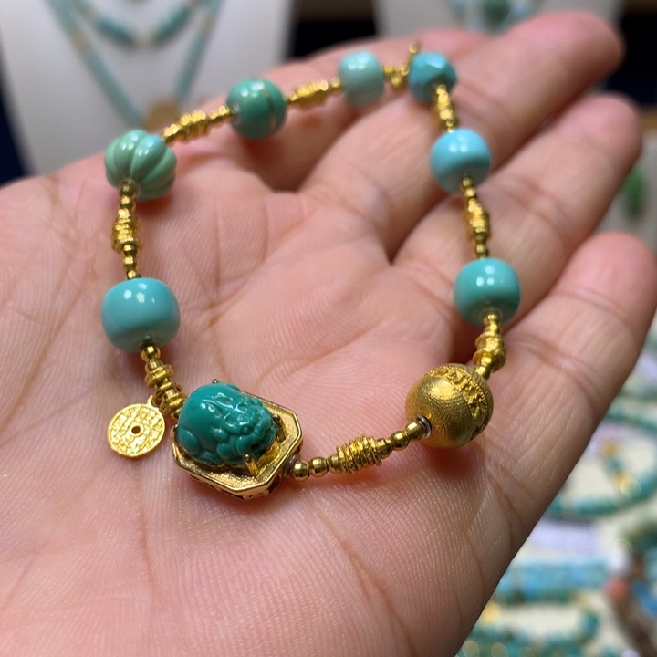 绿松石18K金镶嵌单圈