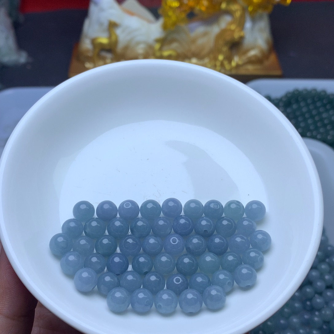 【闪购商品】翡翠手链未镶嵌卡7冰透蓝水20个