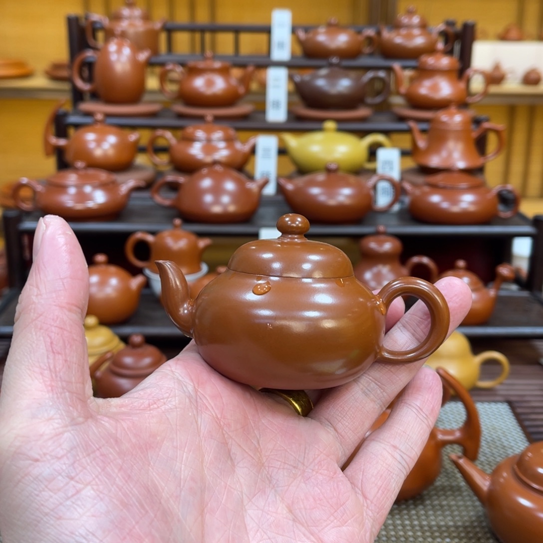 楸***木朱泥茶壶潮州手拉壶 2杯梨