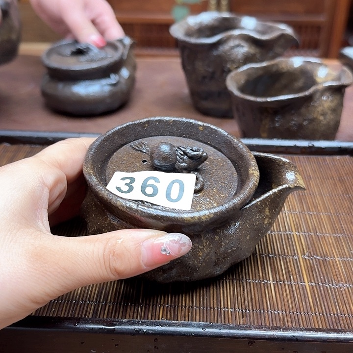 纯手工制作粗陶茶具