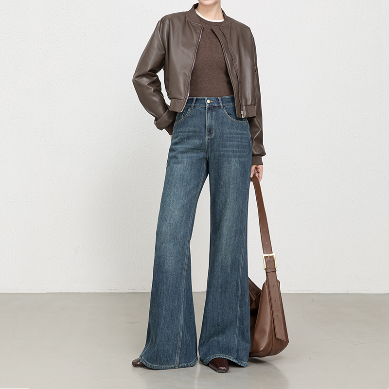 【专属链接】微喇裤女加绒牛仔裤冬季新款高腰显瘦加厚喇叭牛仔裤