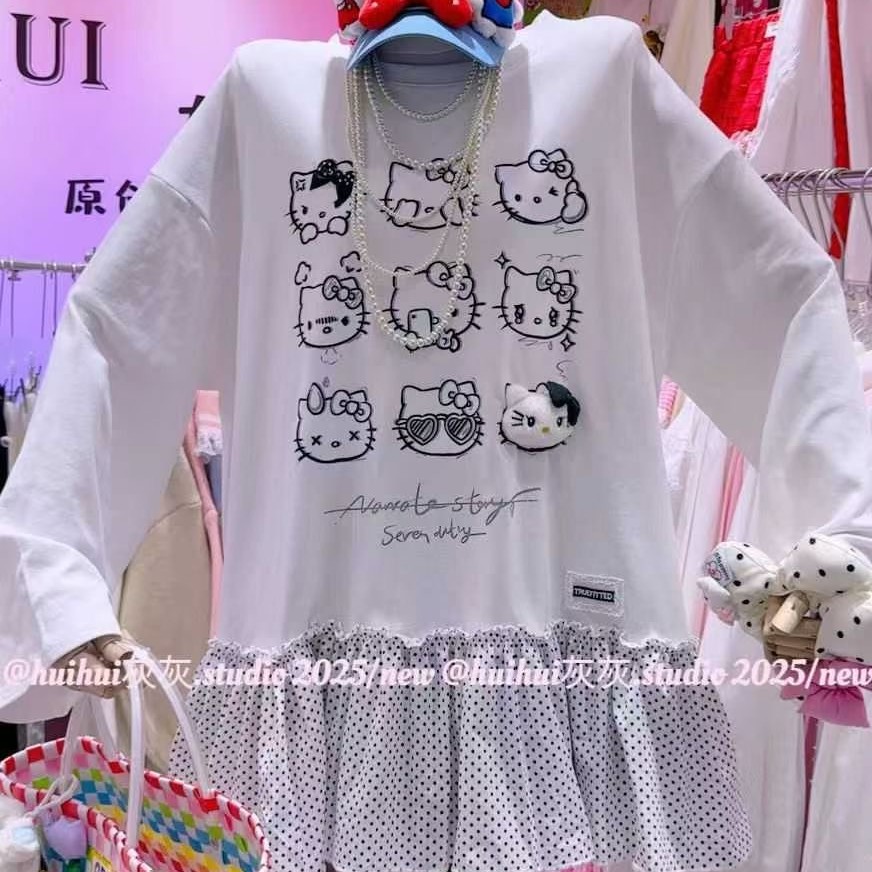 8381加绒针织印花常规女猫宽松型女装长袖