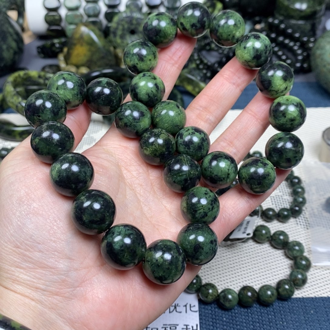 蛇纹石玉手链未镶嵌大****618mm精品