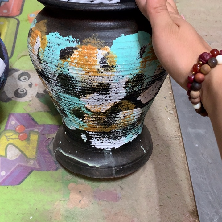 【闪购商品】微瑕土陶有孔高25口17