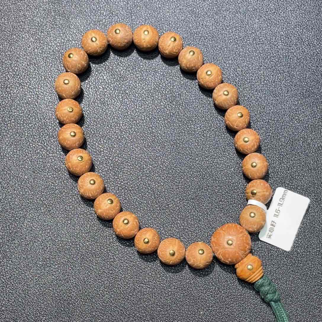 凤眼菩提手串07实心合金镶嵌果冻玉化皮