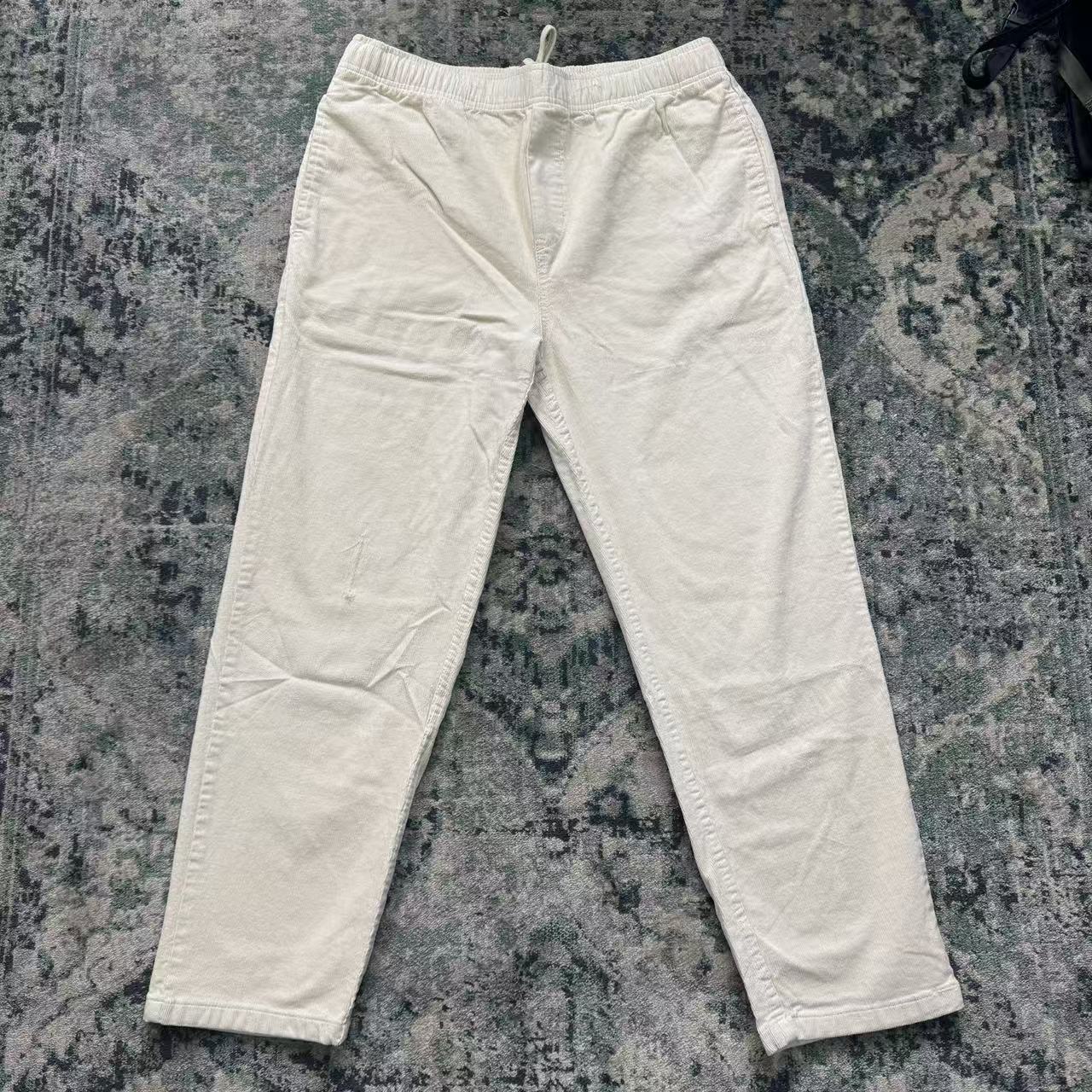 DEUS 白色灯芯绒 长裤 超重磅 直筒版型