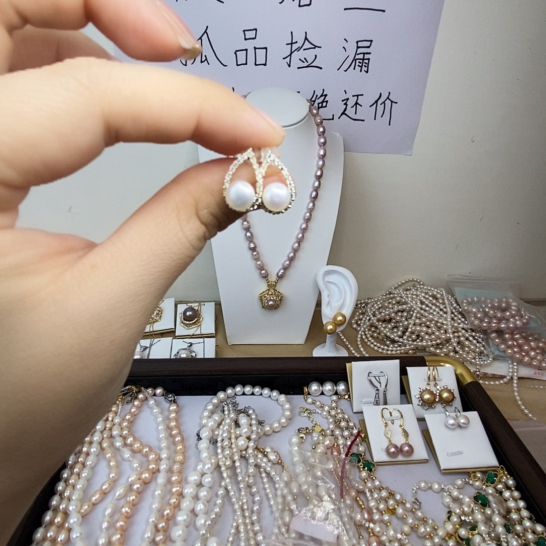 淡水珍珠耳饰合金