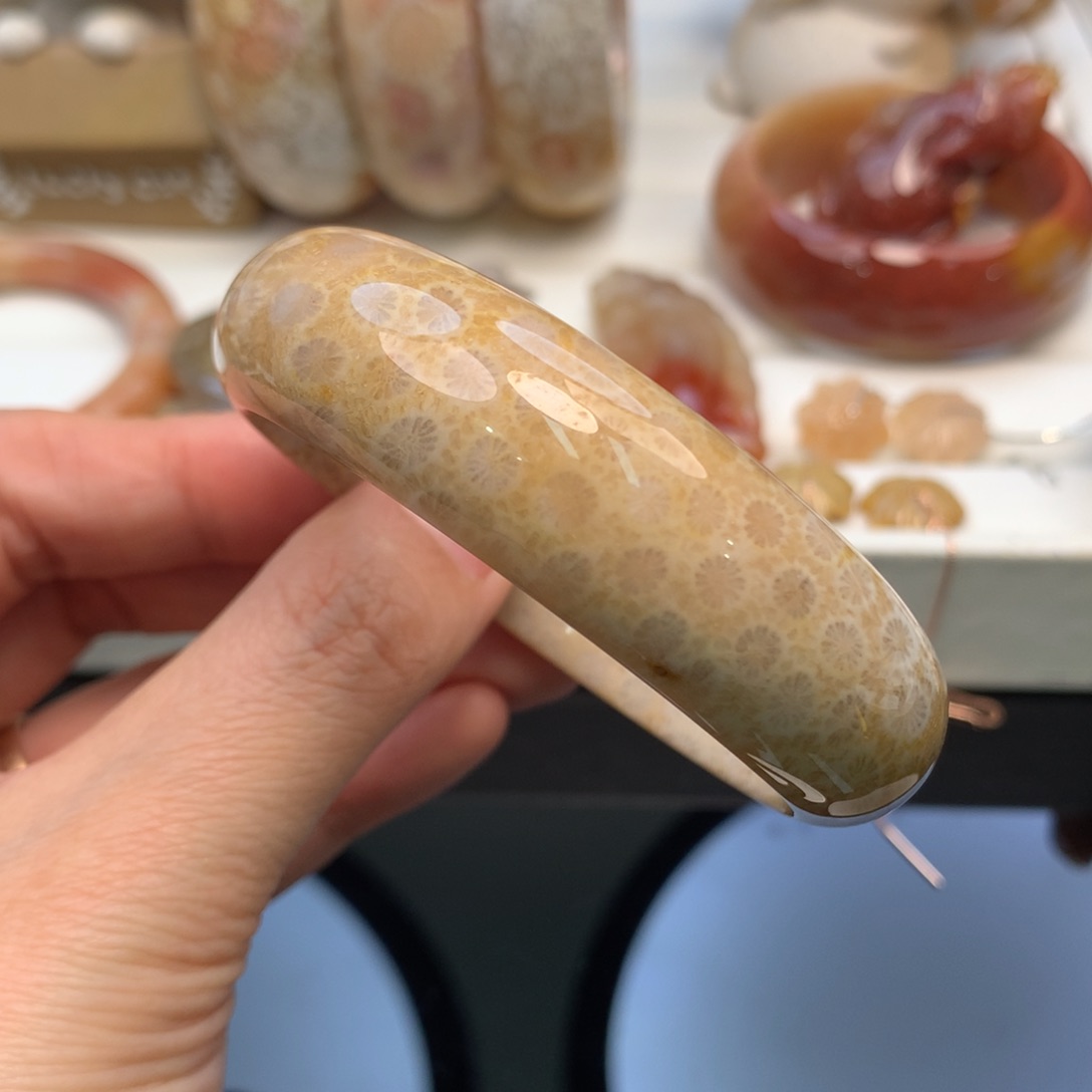 硅化珊瑚（珊瑚玉）手镯未镶嵌54.8口