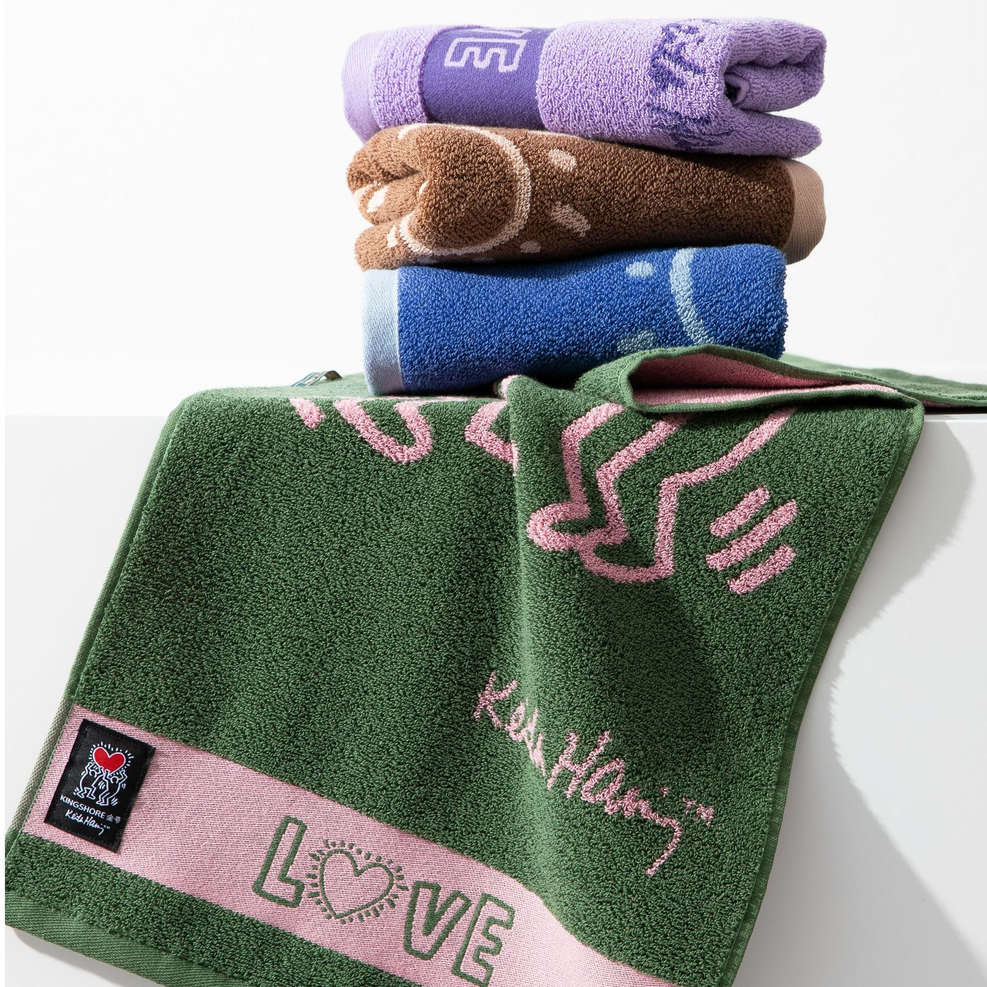 【7A抗菌纯棉毛巾】金号凯斯哈林联名纯棉毛巾柔软吸水防臭洗脸洗澡