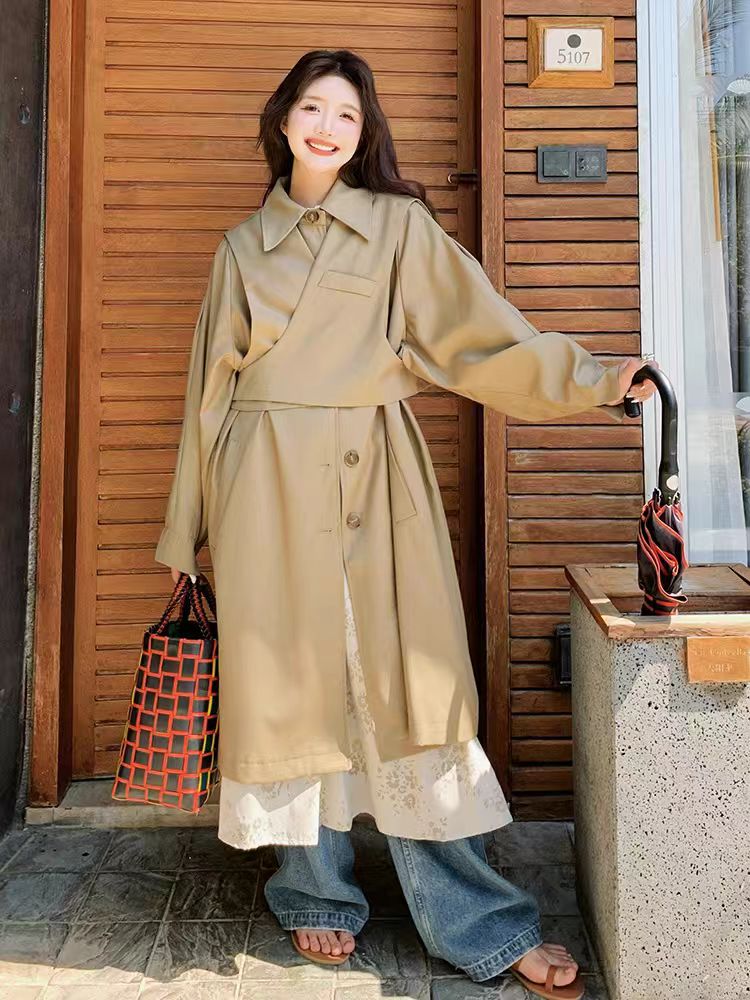 【扣号专拍】2025新款高级休闲显瘦爆款风衣中长款英伦风外套女春秋