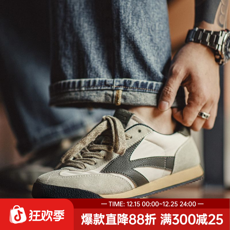 马登阿甘德训鞋男士2025秋季新款复古慢跑百搭潮鞋透气运动休闲鞋