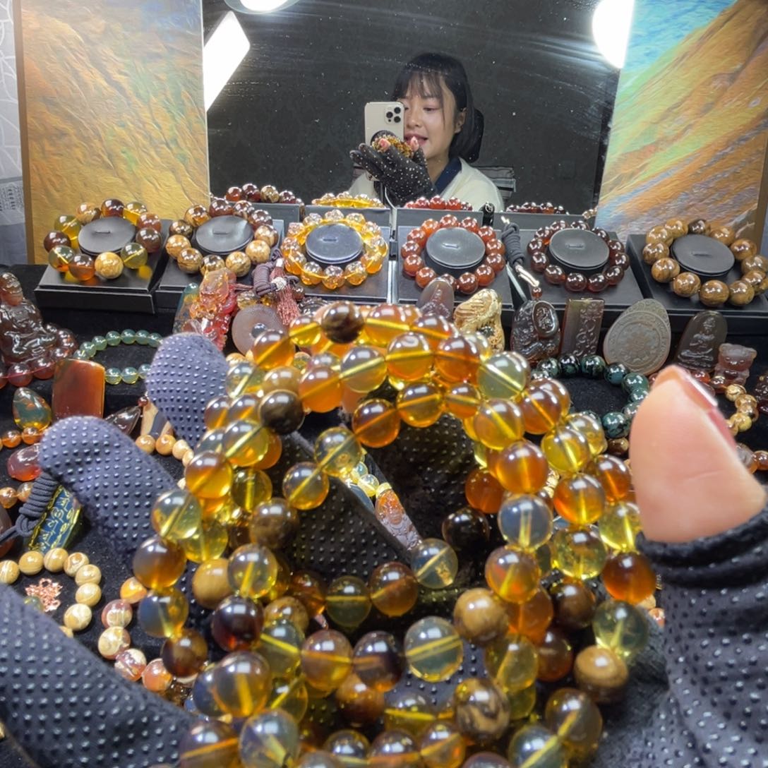 琥珀手链未镶嵌多宝0.8