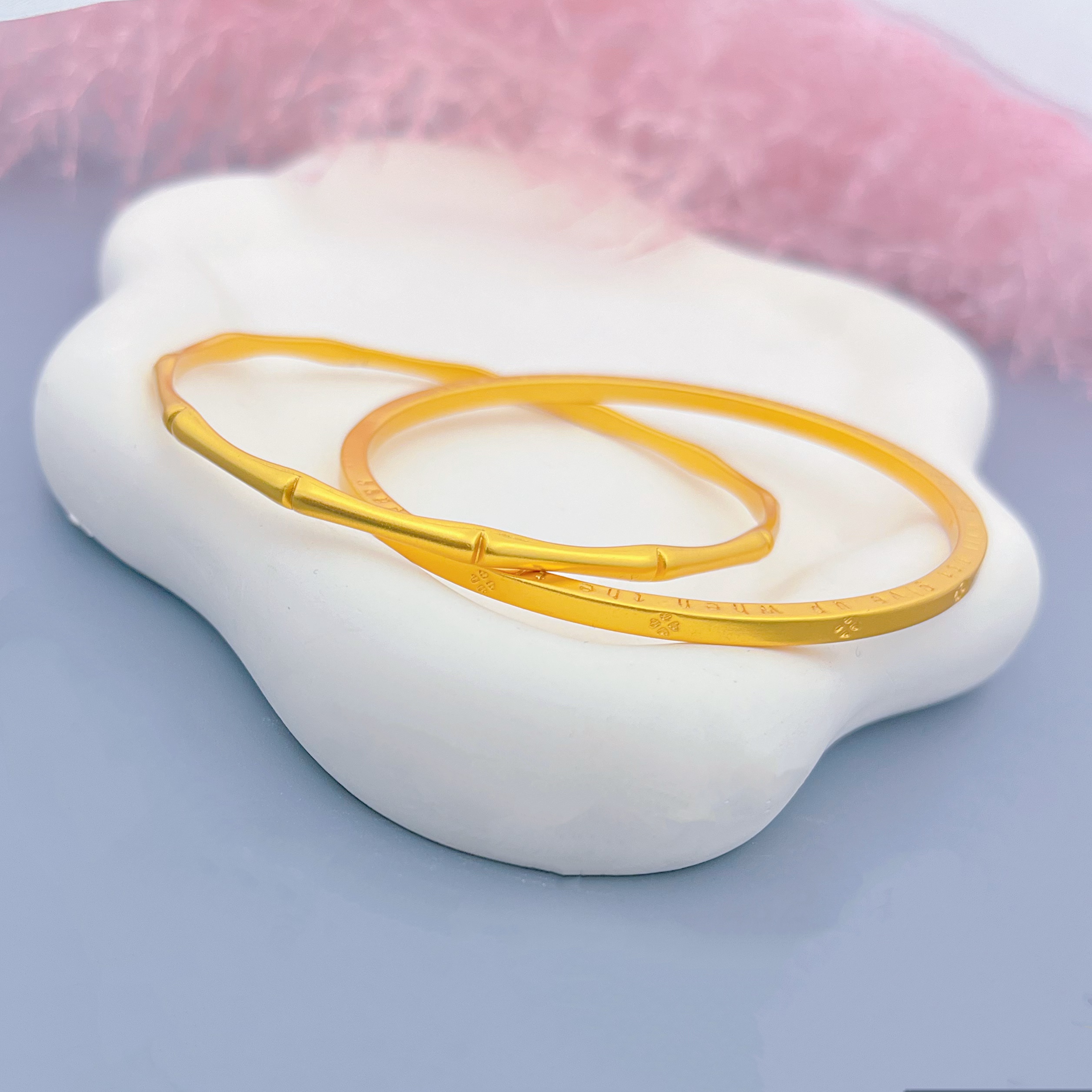 铜合金手镯 3593铜合金新中式节节高竹节双环手镯