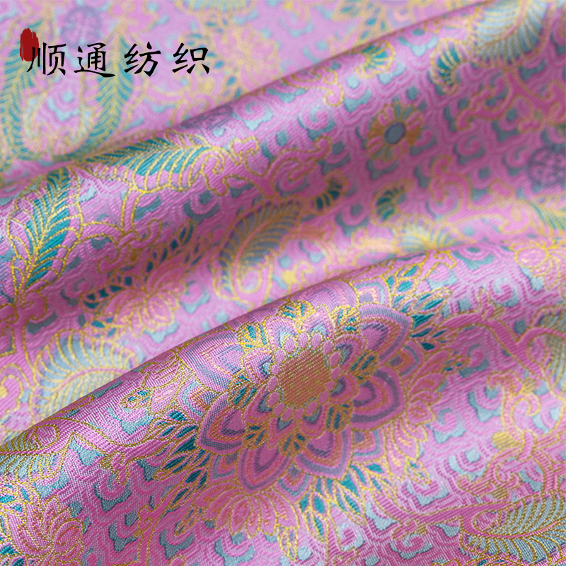 彩鳞宝相｜门幅150仿宋锦提花织锦缎高密高织国风新中式服装布料