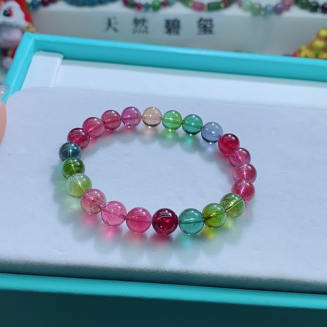 碧玺手链未镶嵌8.5mm左右