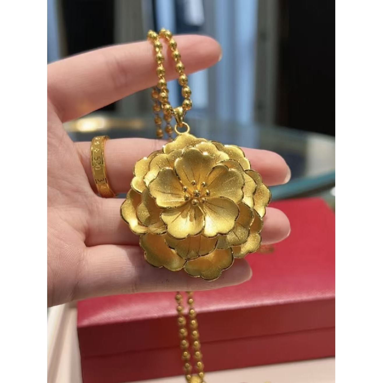 【D】精美大气玫瑰花吊坠【SPCD127】