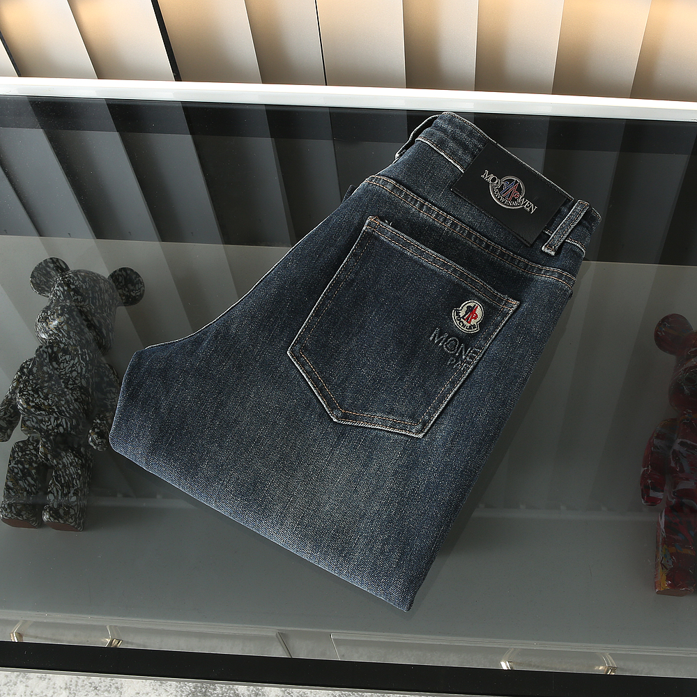 [AR]轻奢品质男裤秋冬新款水洗弹力宽松直筒牛仔裤男6673