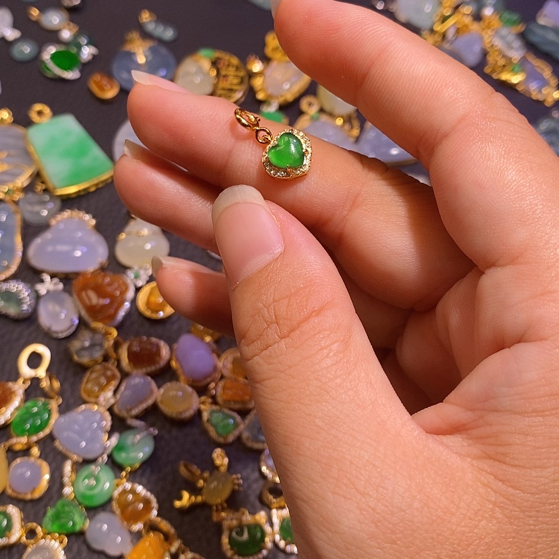 翡翠银S925镶嵌颈饰