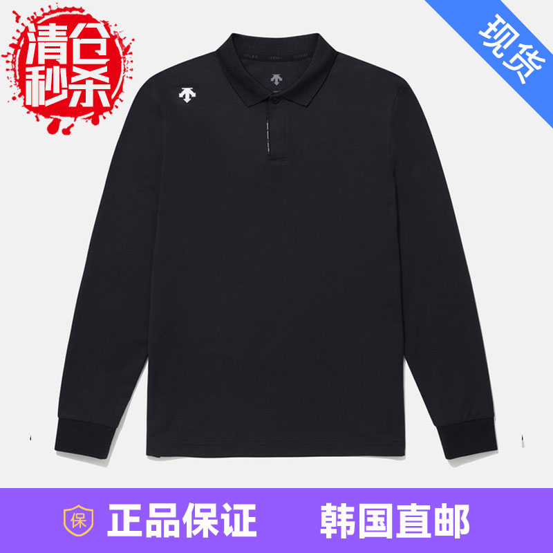 DESCENTE/迪桑特男士Tough速干修身运动休闲长袖POLOSP123UPL21
