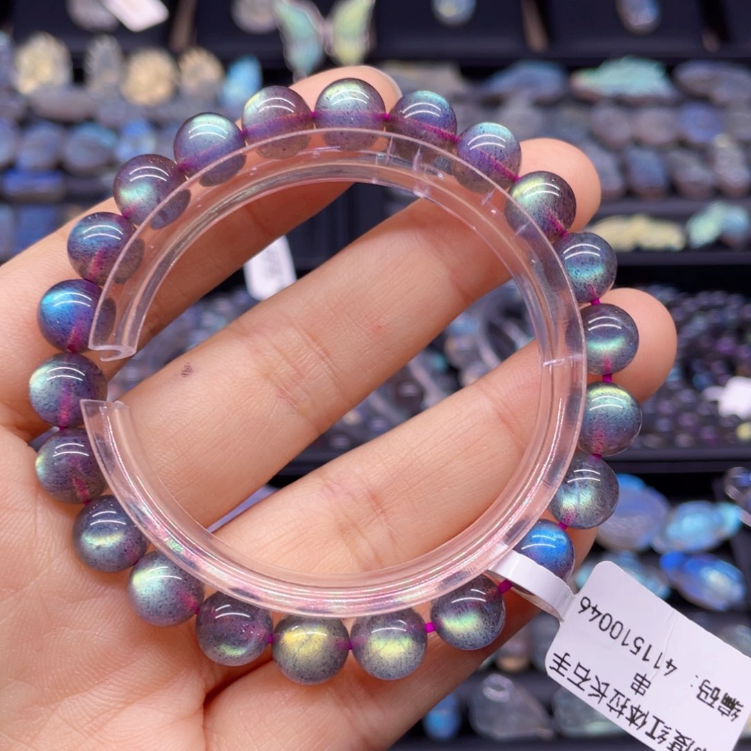 长石手串14K金镶嵌8.5左右