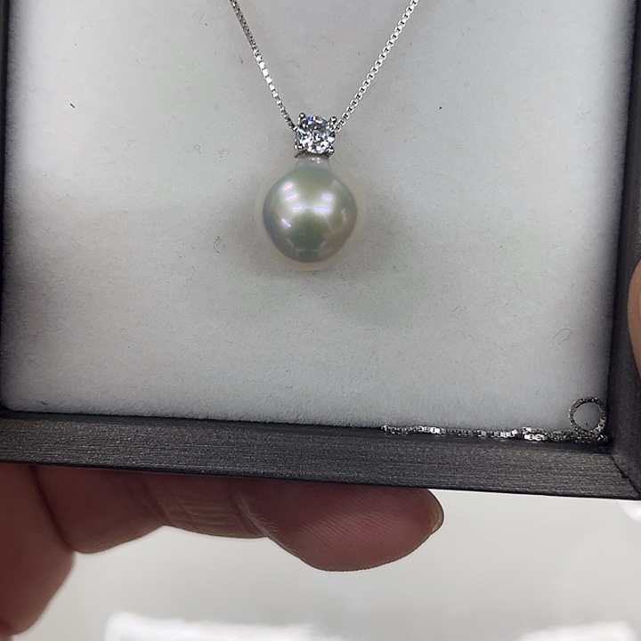 淡水珍珠银S925镶嵌颈饰