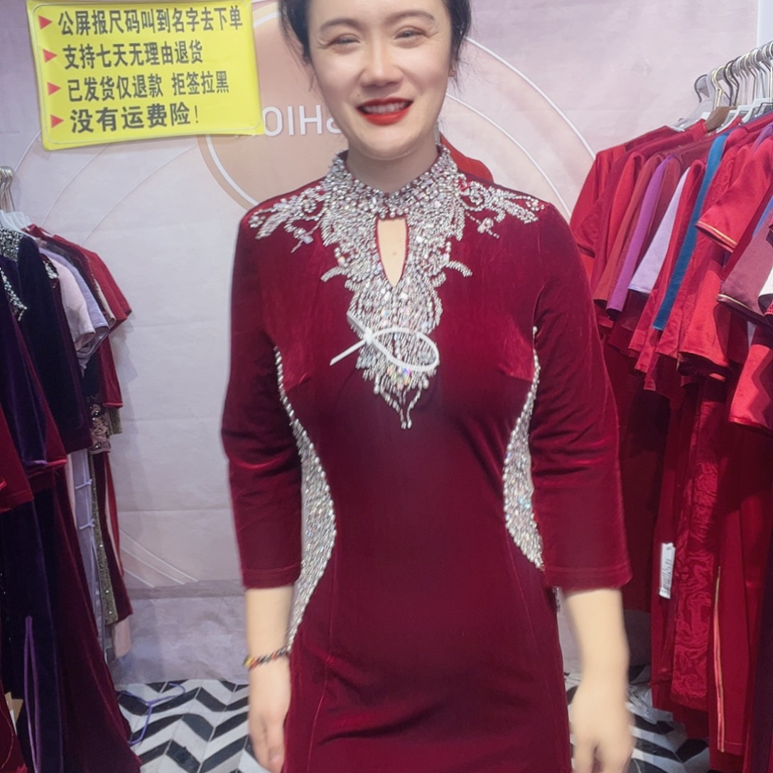 3xl码旗袍连衣裙修身显瘦