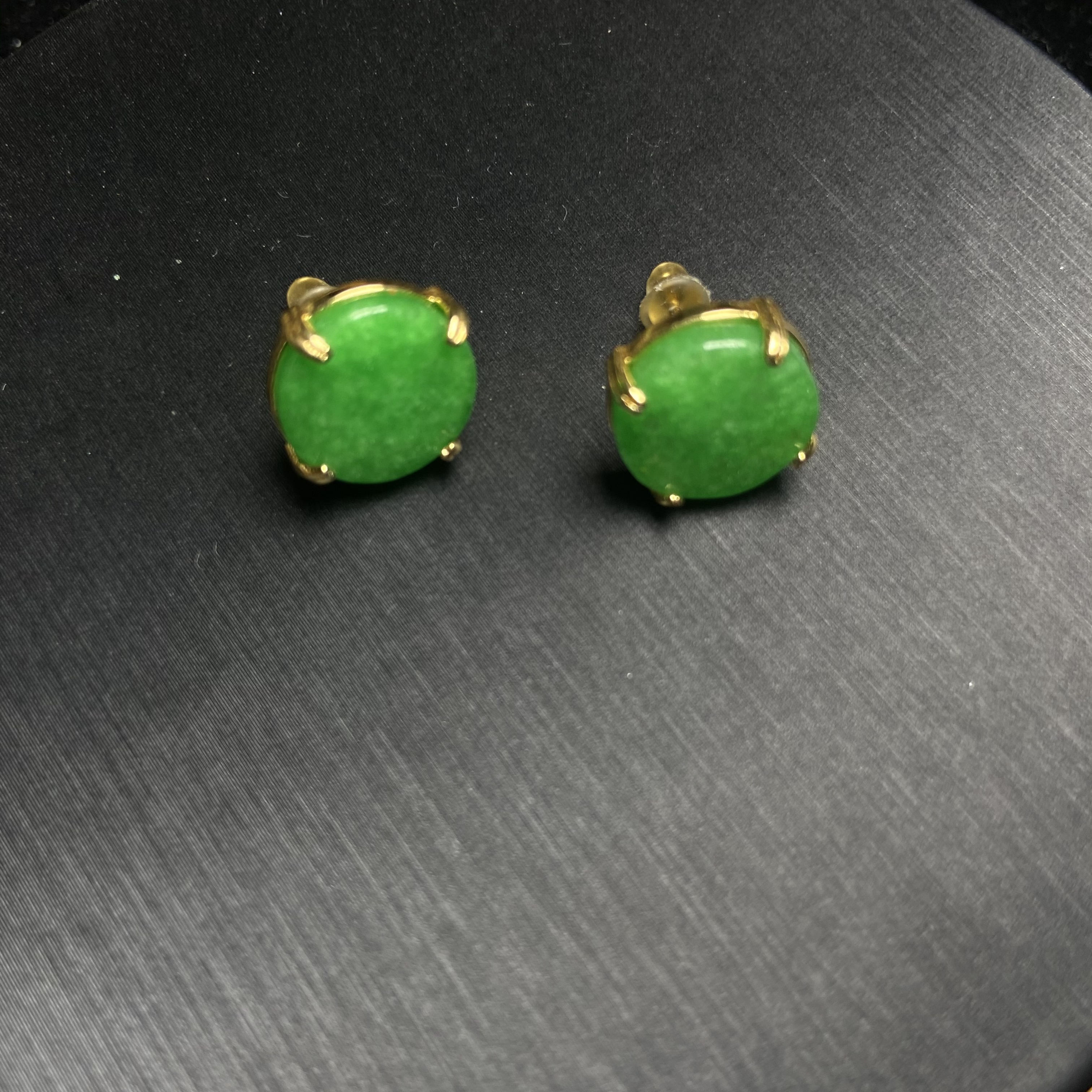 【私人订制款】缅料阳绿耳钉-55