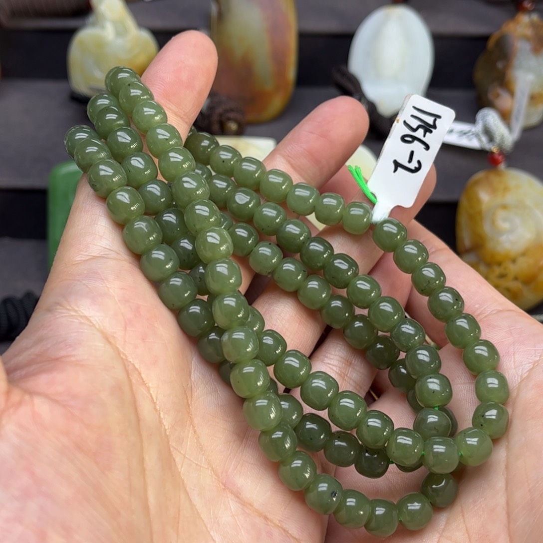 和田玉（碧玉）珠链未镶嵌