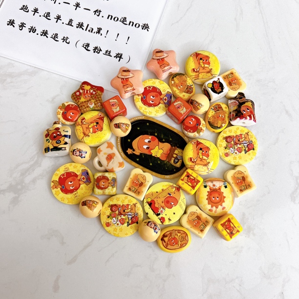 DIY手机链配件手绘合金琉璃树脂亚克力串珠挂件手工品