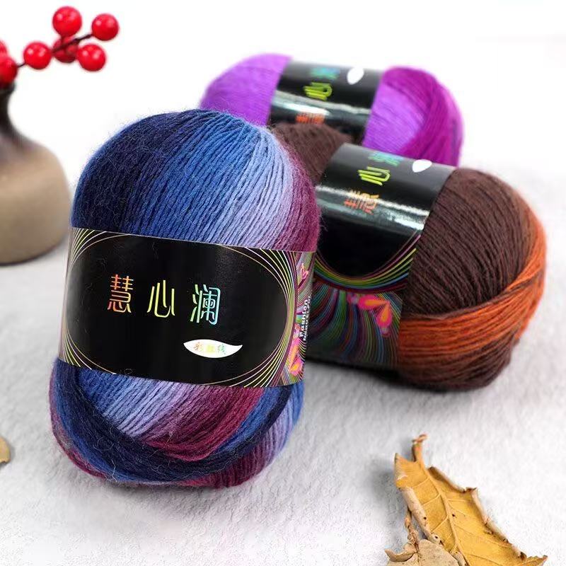 100克（100分）400米段染纯羊毛线披肩毛衣连衣裙手工编织柔软亲肤