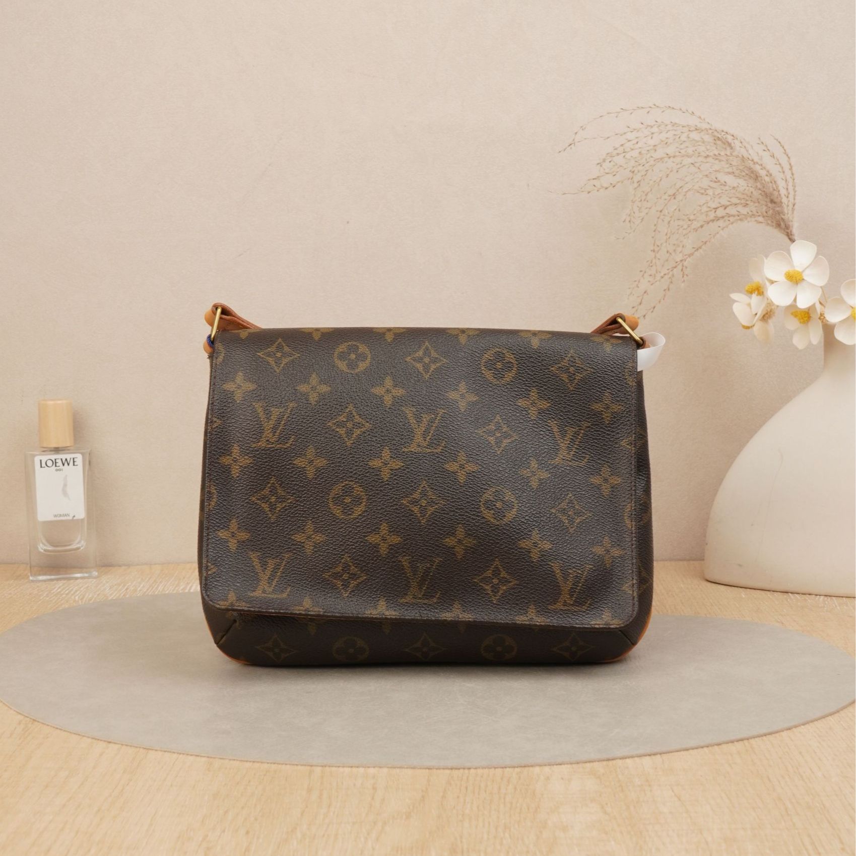 95新 LouisVuitton/路易威登 王菲中古包横版老花pvc/DS046075